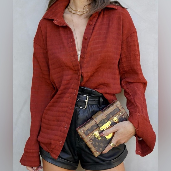 Camila Coehlo Enrique Top In Brick Size L